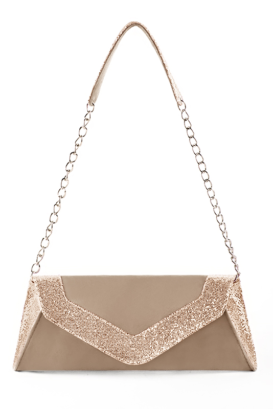 Tan evening outlet clutch